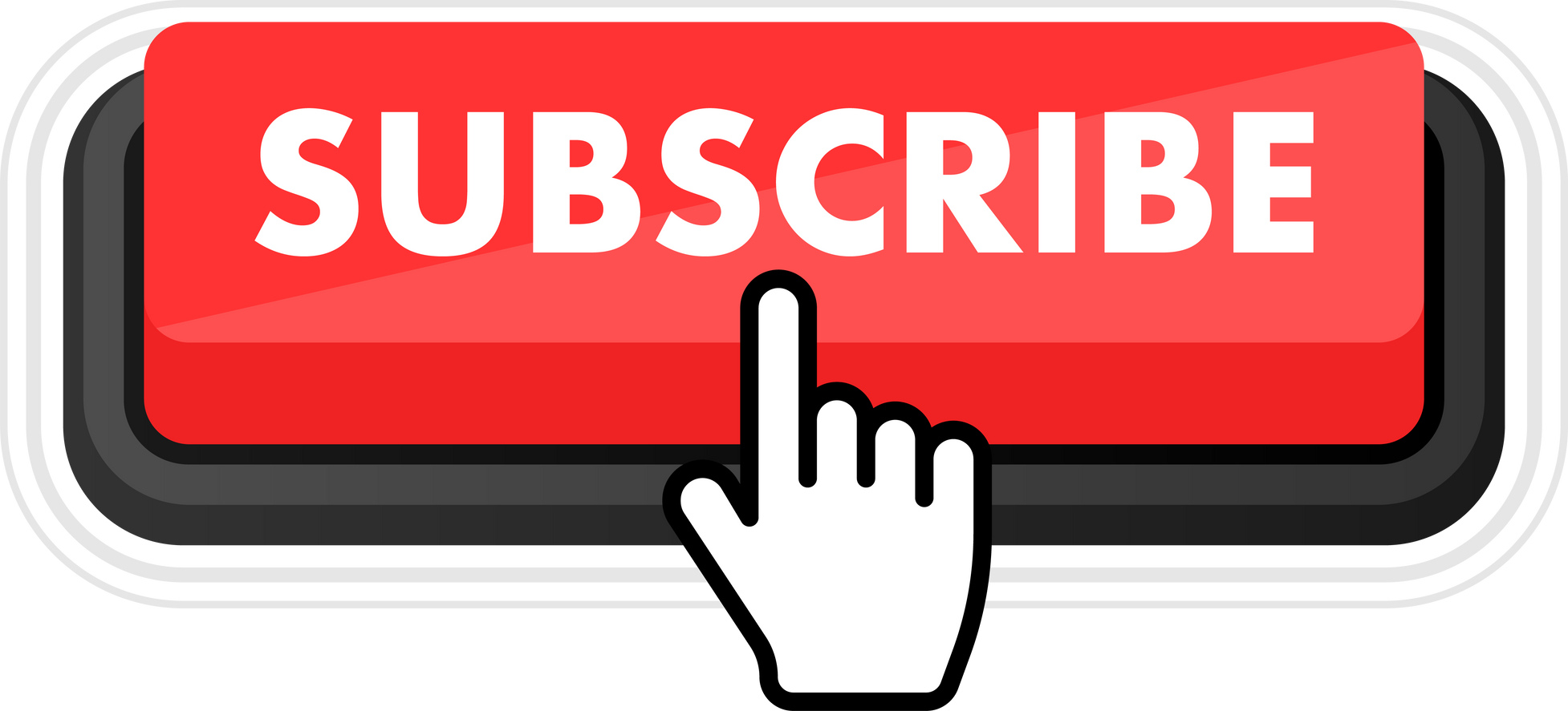 Set of Subscribe button. Hand pointer clicking. Subscribe web buttons